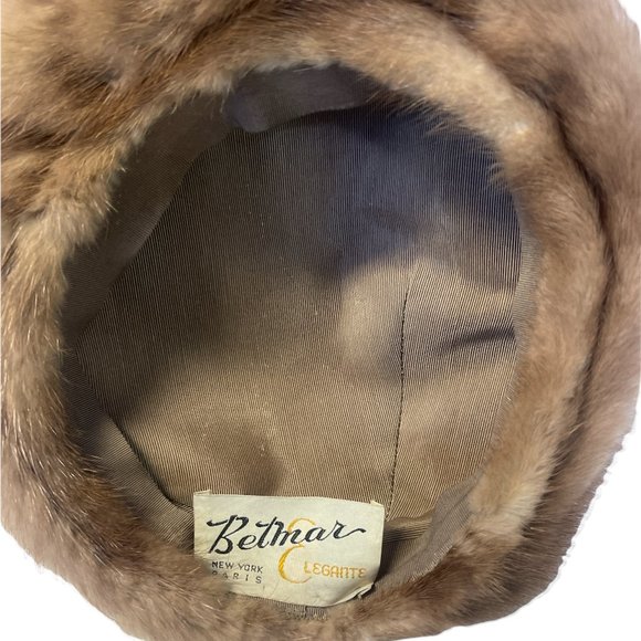 Vintage Betmar Elegante Mink Hat Cap New York Paris - Picture 5 of 6